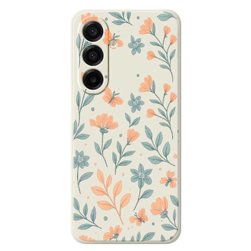 For Samsung Galaxy A18 5G / A18 4G / A17 5G / A17 4G Case Yellow Flowers Pattern Printing Straight Edge TPU Phone Back Cover - Beige - 1