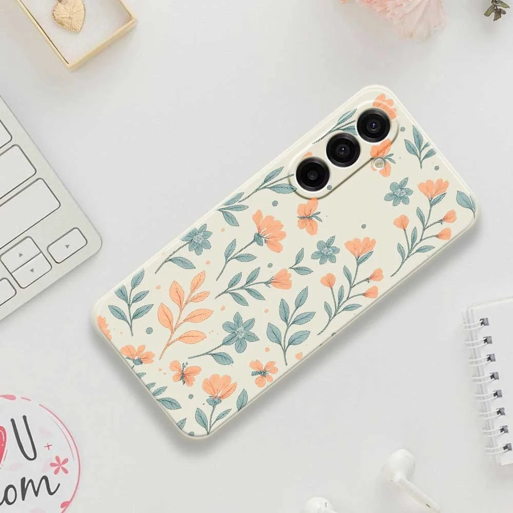 For Samsung Galaxy A18 5G / A18 4G / A17 5G / A17 4G Case Yellow Flowers Pattern Printing Straight Edge TPU Phone Back Cover - Beige - 7