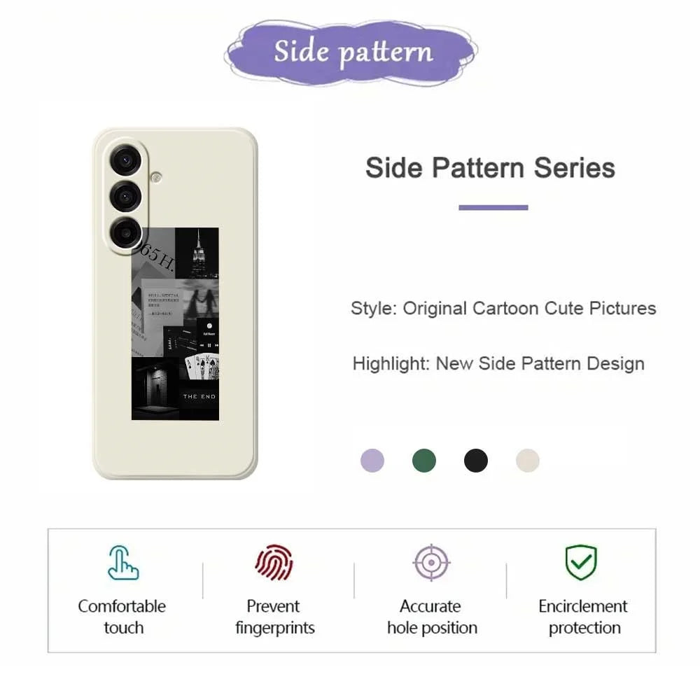For Samsung Galaxy A18 5G / A18 4G / A17 5G / A17 4G Case Stitching Photos Pattern Printing Straight Edge TPU Phone Back Cover - Beige - 2