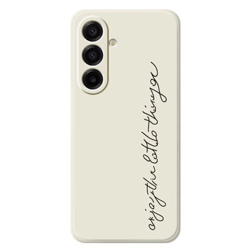 For Samsung Galaxy A18 5G / A18 4G / A17 5G / A17 4G Case WordArt Pattern Printing Straight Edge TPU Phone Back Cover - Beige - 1