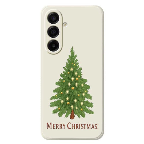 For Samsung Galaxy A18 5G / A18 4G / A17 5G / A17 4G Case Christmas Tree Pattern Printing Straight Edge TPU Phone Back Cover - Beige - 1