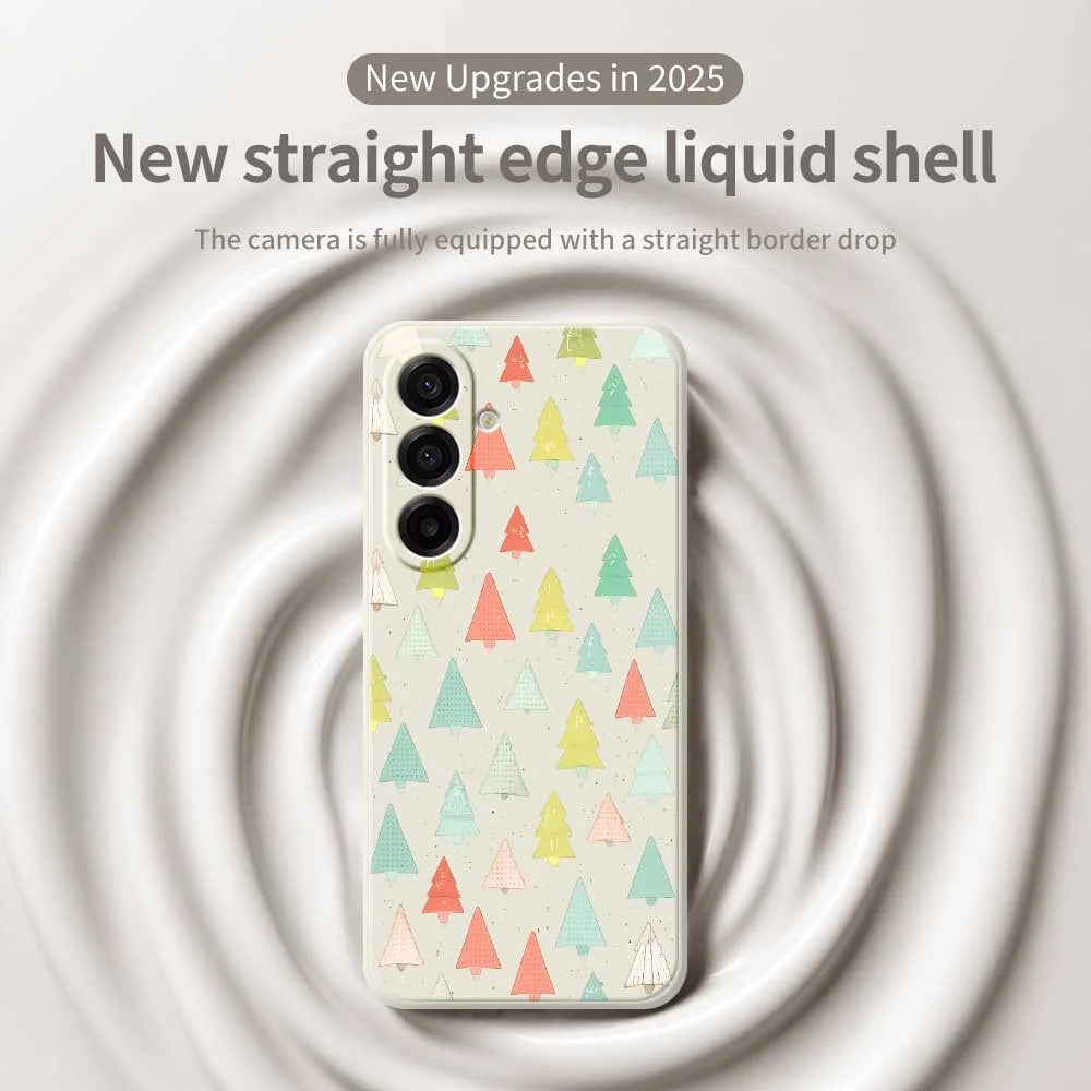 For Samsung Galaxy A18 5G / A18 4G / A17 5G / A17 4G Case Colorful Trees Pattern Printing Straight Edge TPU Phone Back Cover - Beige - 3