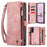 CASEME For Samsung Galaxy A18 5G / A18 4G / A17 5G / A17 4G Phone Cases  008 Leather Cover with Detachable Wallet and Strap - Pink - 1