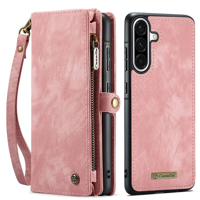 CASEME For Samsung Galaxy A18 5G / A18 4G / A17 5G / A17 4G Phone Cases  008 Leather Cover with Detachable Wallet and Strap - Pink - 2