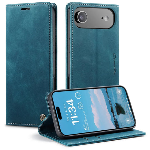 CASEME For iPhone Air Wallet Case  013 Series PU Leather Phone Cover Stand - Blue - 1