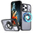For iPhone 17 Pro Clear Back Case Rotating Kickstand TPU + PC Phone Cover Compatible with MagSafe - Black - 1