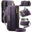 CASEME For Samsung Galaxy A18 5G / A18 4G / A17 5G / A17 4G Case  C39 RFID Blocking Zipper Wallet Stand Leather Cover with Strap - Purple - 1