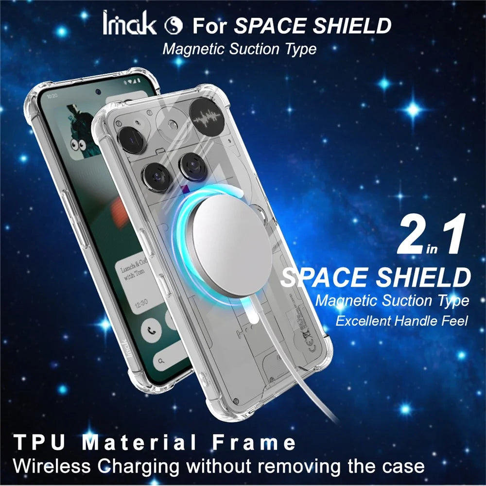 IMAK For Nothing Phone (3) 5G Magnetic Case Shockproof PC TPU Clear Phone Cover - 3
