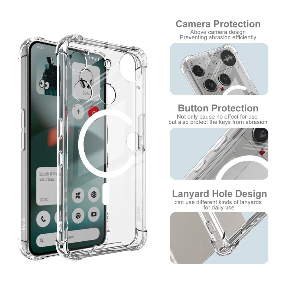 IMAK For Nothing Phone (3) 5G Magnetic Case Shockproof PC TPU Clear Phone Cover - 5