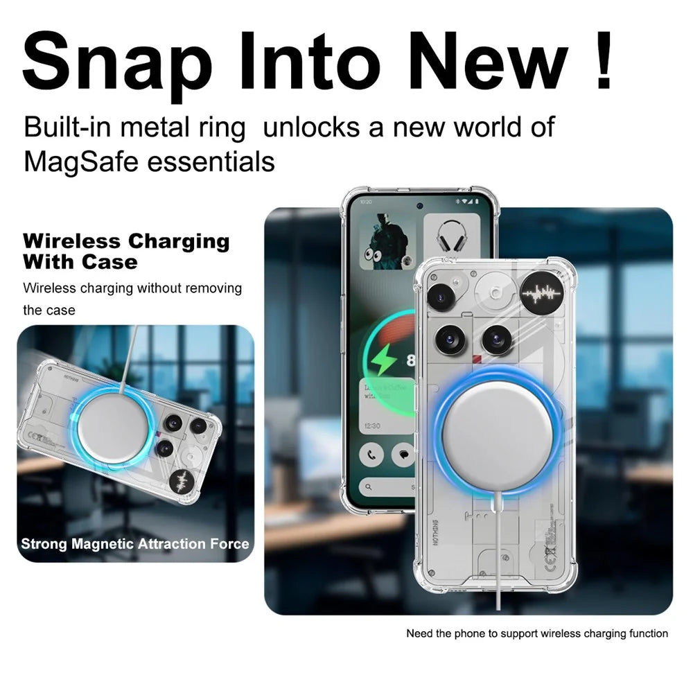 IMAK For Nothing Phone (3) 5G Magnetic Case Shockproof PC TPU Clear Phone Cover - 7