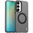 IMAK For Samsung Galaxy S25 FE Magnetic Case Candy Color Anti Drop TPU + PET Back Cover - Black - 1