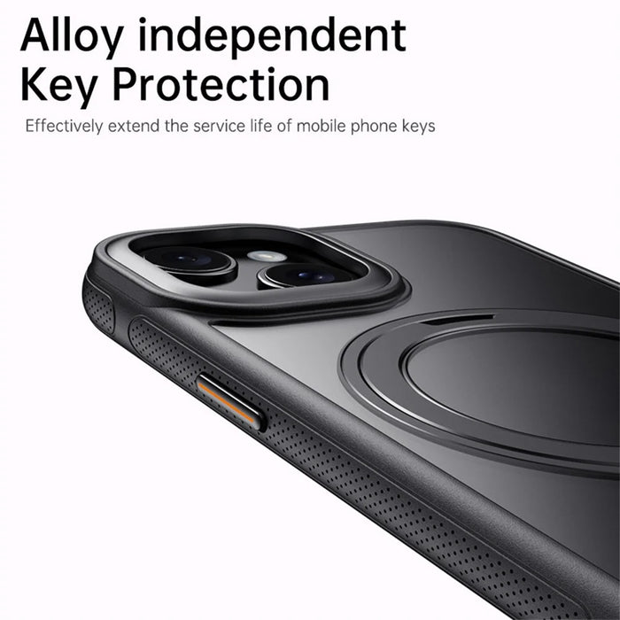 For iPhone 13 Case Compatible with MagSafe Kickstand TPU PC Phone Back Cover - Black - 5