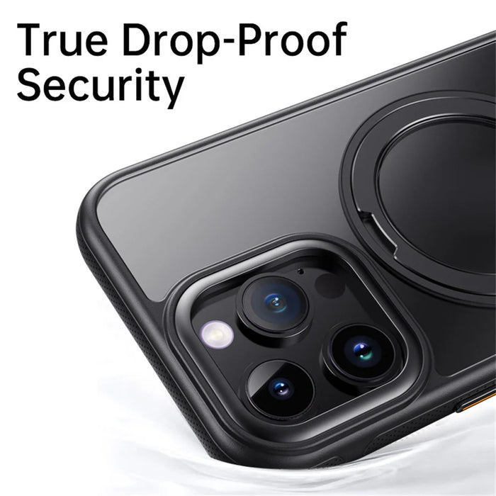 For iPhone 14 Pro Case Compatible with MagSafe Kickstand TPU PC Phone Back Cover - Black - 6