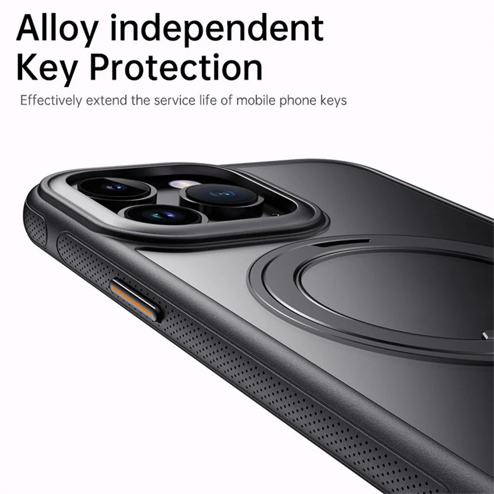 For iPhone 14 Pro Max Case Compatible with MagSafe Kickstand TPU PC Phone Back Cover - Black - 5