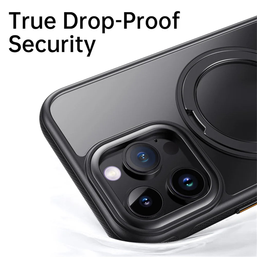 For iPhone 14 Pro Max Case Compatible with MagSafe Kickstand TPU PC Phone Back Cover - Black - 6