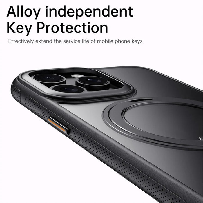 For iPhone 15 Pro Case Compatible with MagSafe Kickstand TPU PC Phone Back Cover - Black - 5