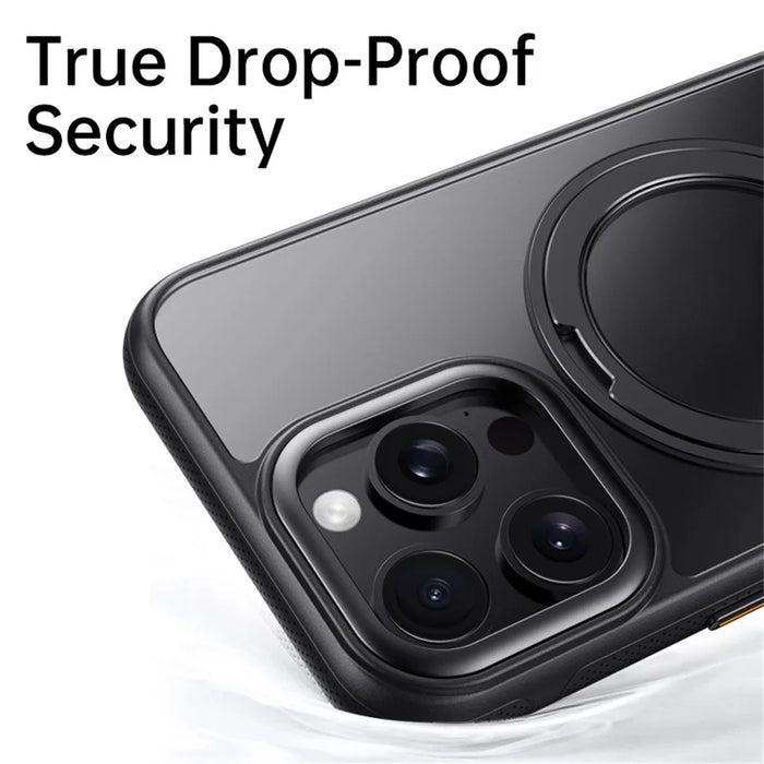 For iPhone 15 Pro Max Case Compatible with MagSafe Kickstand TPU PC Phone Back Cover - Black - 6