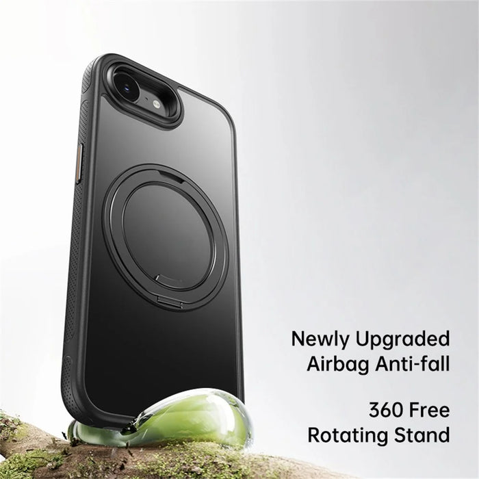 For iPhone 17e / 16e Case Compatible with MagSafe Kickstand TPU PC Phone Back Cover - Black - 2