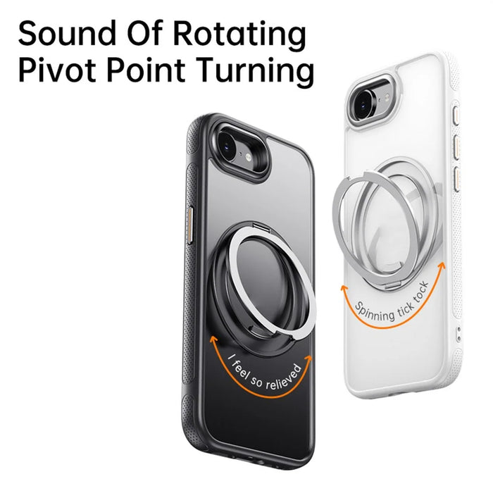 For iPhone 17e / 16e Case Compatible with MagSafe Kickstand TPU PC Phone Back Cover - Black - 3