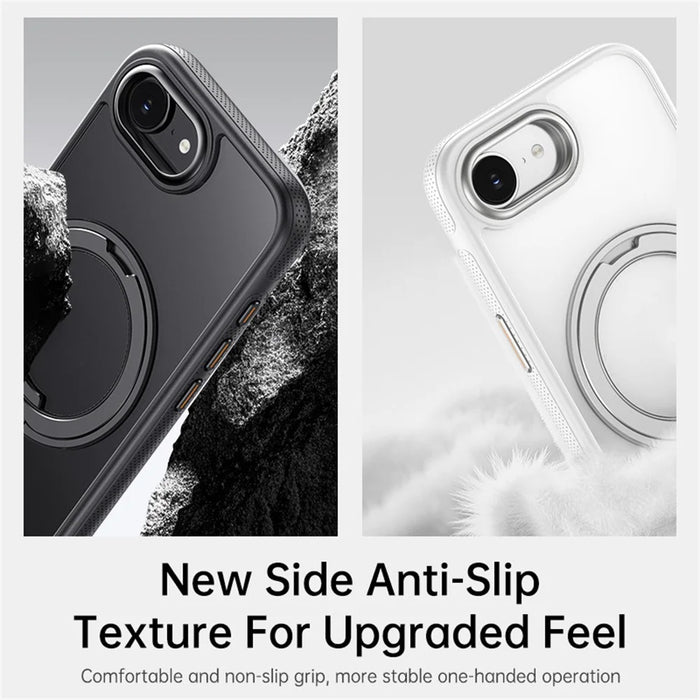 For iPhone 17e / 16e Case Compatible with MagSafe Kickstand TPU PC Phone Back Cover - Black - 4