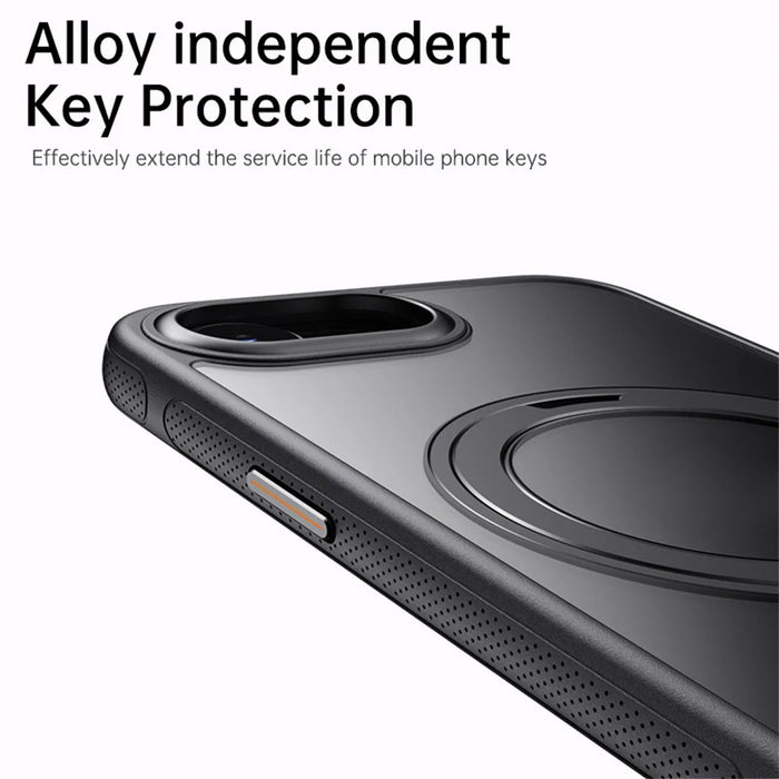 For iPhone 17e / 16e Case Compatible with MagSafe Kickstand TPU PC Phone Back Cover - Black - 5