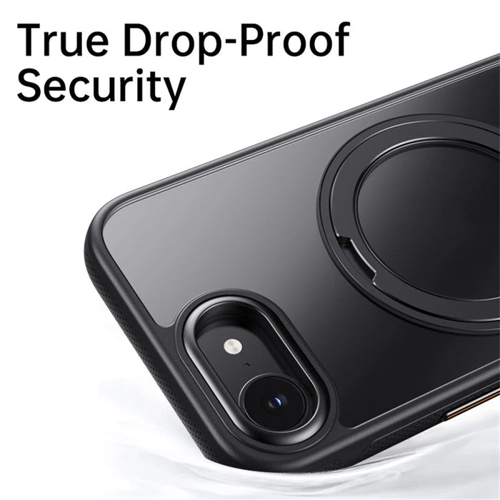 For iPhone 17e / 16e Case Compatible with MagSafe Kickstand TPU PC Phone Back Cover - Black - 6
