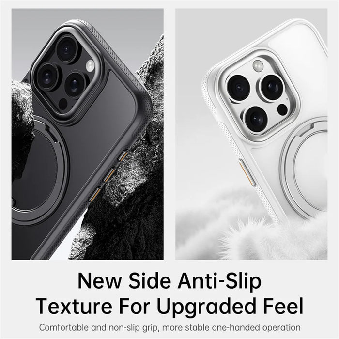 For iPhone 16 Pro Case Compatible with MagSafe Kickstand TPU PC Phone Back Cover - Black - 4