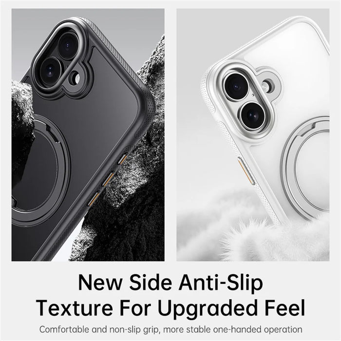 For iPhone 17 Case Compatible with MagSafe Kickstand TPU PC Phone Back Cover - Black - 4