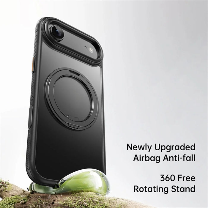 For iPhone Air Case Compatible with MagSafe Kickstand TPU PC Phone Back Cover - Black - 2