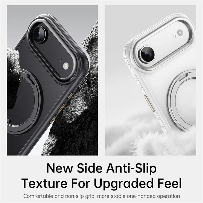 For iPhone Air Case Compatible with MagSafe Kickstand TPU PC Phone Back Cover - Black - 4