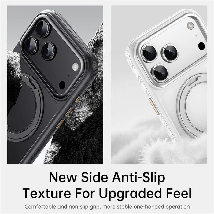 For iPhone 17 Pro Case Compatible with MagSafe Kickstand TPU PC Phone Back Cover - Black - 4