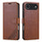 AZNS For iPhone Air Case Anti-Scratch PU Leather Stand Wallet Phone Cover - Brown - 1