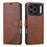 AZNS For iPhone 18 Pro / 17 Pro Case Anti-Scratch PU Leather Stand Wallet Phone Cover - Brown - 1