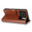 AZNS For iPhone 18 Pro / 17 Pro Case Anti-Scratch PU Leather Stand Wallet Phone Cover - Brown - 3