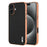 AZNS For iPhone 17 Case Electroplating Carbon Fiber Texture PU + TPU Phone Cover - Black - 1