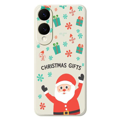 For Samsung Galaxy S25 Edge Case Christmas Gifts Pattern Printing Straight Edge TPU Phone Back Cover - Beige - 1