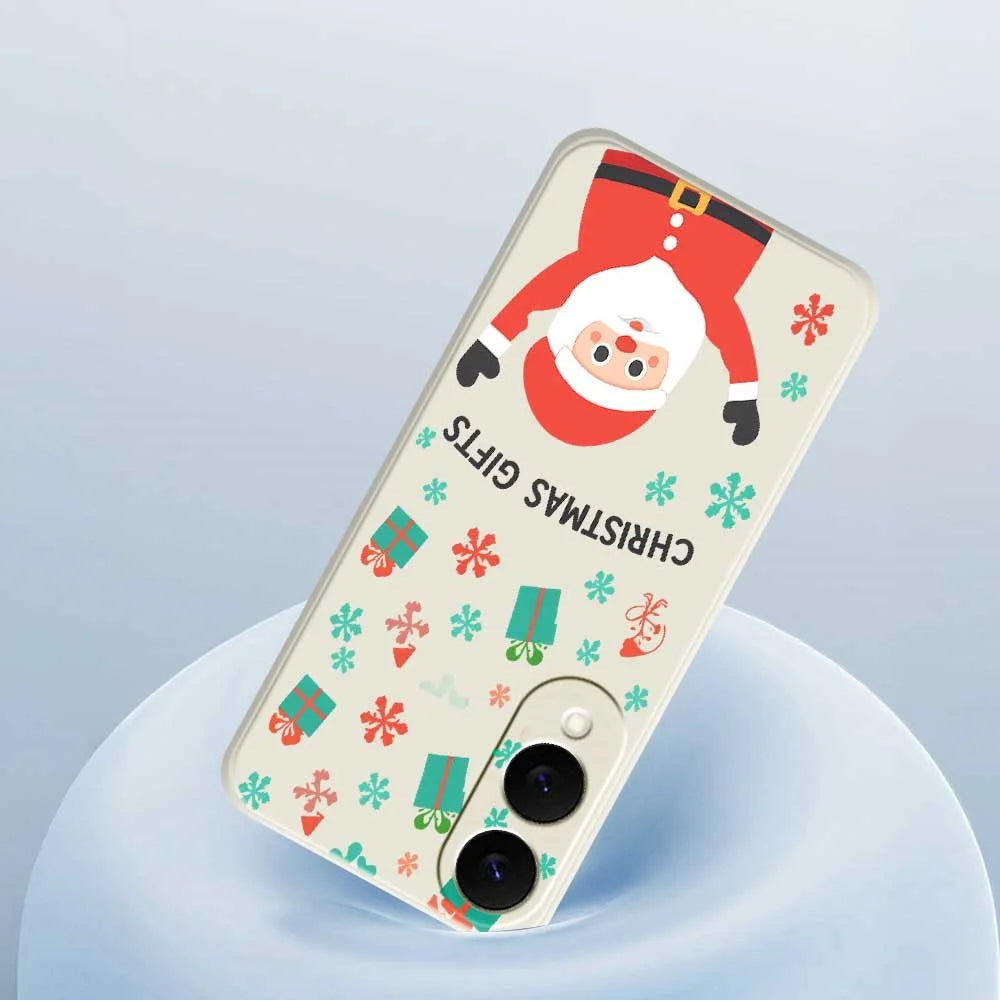 For Samsung Galaxy S25 Edge Case Christmas Gifts Pattern Printing Straight Edge TPU Phone Back Cover - Beige - 5