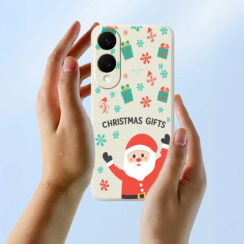 For Samsung Galaxy S25 Edge Case Christmas Gifts Pattern Printing Straight Edge TPU Phone Back Cover - Beige - 6