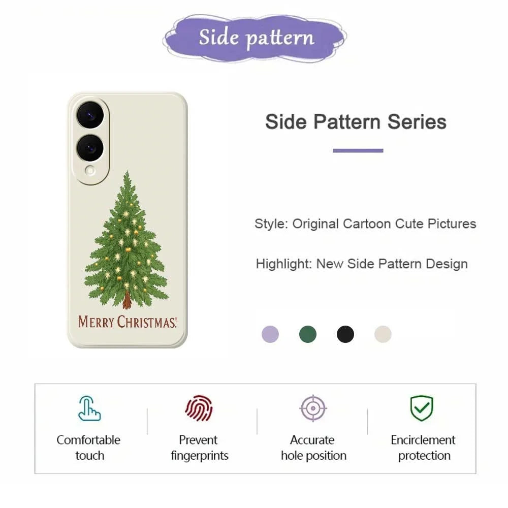 For Samsung Galaxy S25 Edge Case Christmas Tree Pattern Printing Straight Edge TPU Phone Back Cover - Beige - 2