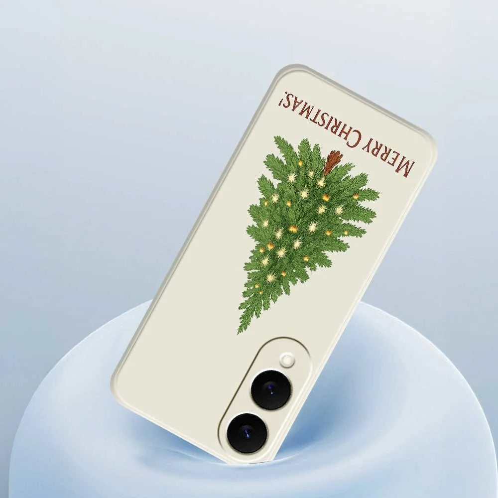 For Samsung Galaxy S25 Edge Case Christmas Tree Pattern Printing Straight Edge TPU Phone Back Cover - Beige - 5