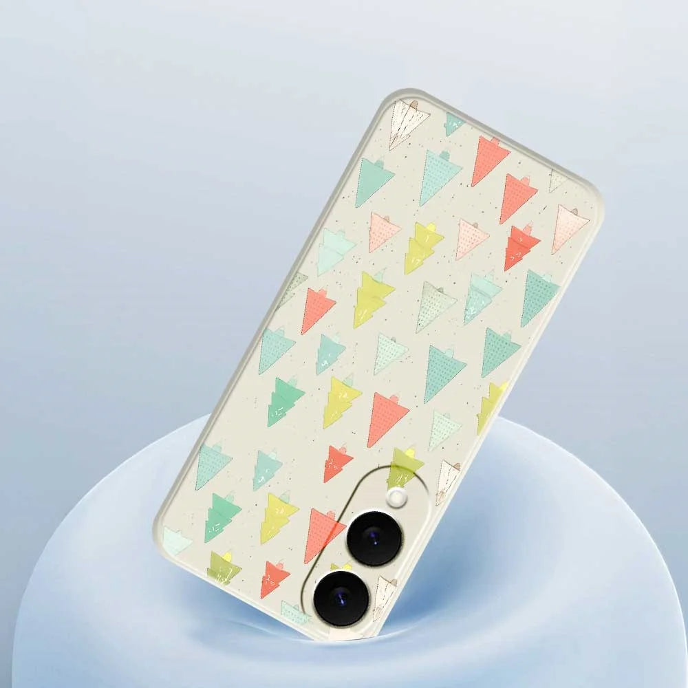 For Samsung Galaxy S25 Edge Case Colorful Trees Pattern Printing Straight Edge TPU Phone Back Cover - Beige - 5