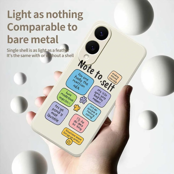 For Samsung Galaxy S25 Edge Case Colored Sticky Notes Pattern Printing Straight Edge TPU Phone Back Cover - Beige - 4