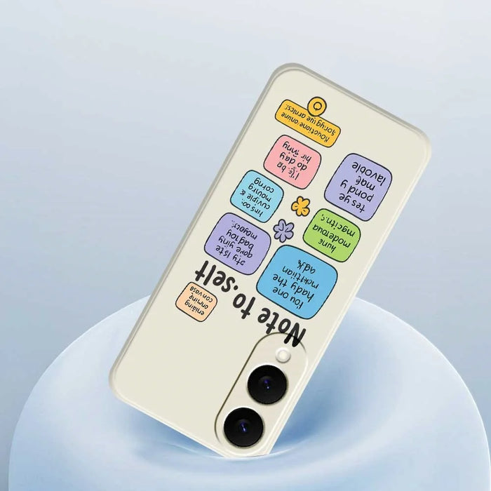 For Samsung Galaxy S25 Edge Case Colored Sticky Notes Pattern Printing Straight Edge TPU Phone Back Cover - Beige - 5
