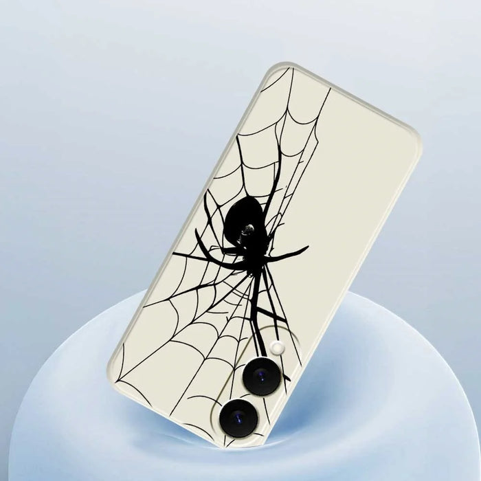 For Samsung Galaxy S25 Edge Case Spider Pattern Printing Straight Edge TPU Phone Back Cover - Beige - 5