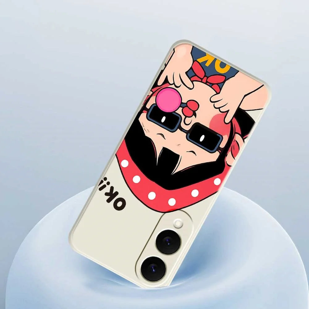 For Samsung Galaxy S25 Edge Case Cute Kid Pattern Printing Straight Edge TPU Phone Back Cover - Beige - 5