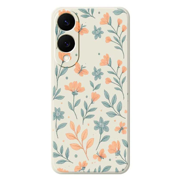 For Samsung Galaxy S25 Edge Case Yellow Flowers Pattern Printing Straight Edge TPU Phone Back Cover - Beige - 1