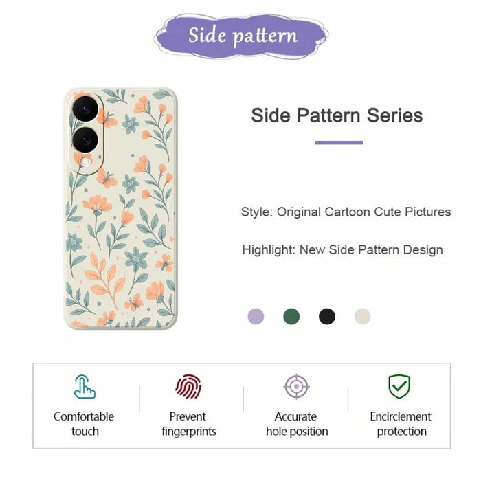 For Samsung Galaxy S25 Edge Case Yellow Flowers Pattern Printing Straight Edge TPU Phone Back Cover - Beige - 2