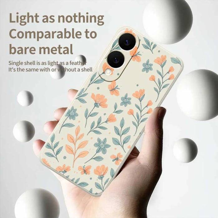 For Samsung Galaxy S25 Edge Case Yellow Flowers Pattern Printing Straight Edge TPU Phone Back Cover - Beige - 4