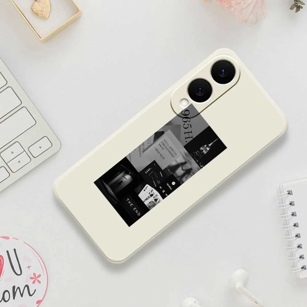 For Samsung Galaxy S25 Edge Case Stitching Photos Pattern Printing Straight Edge TPU Phone Back Cover - Beige - 7