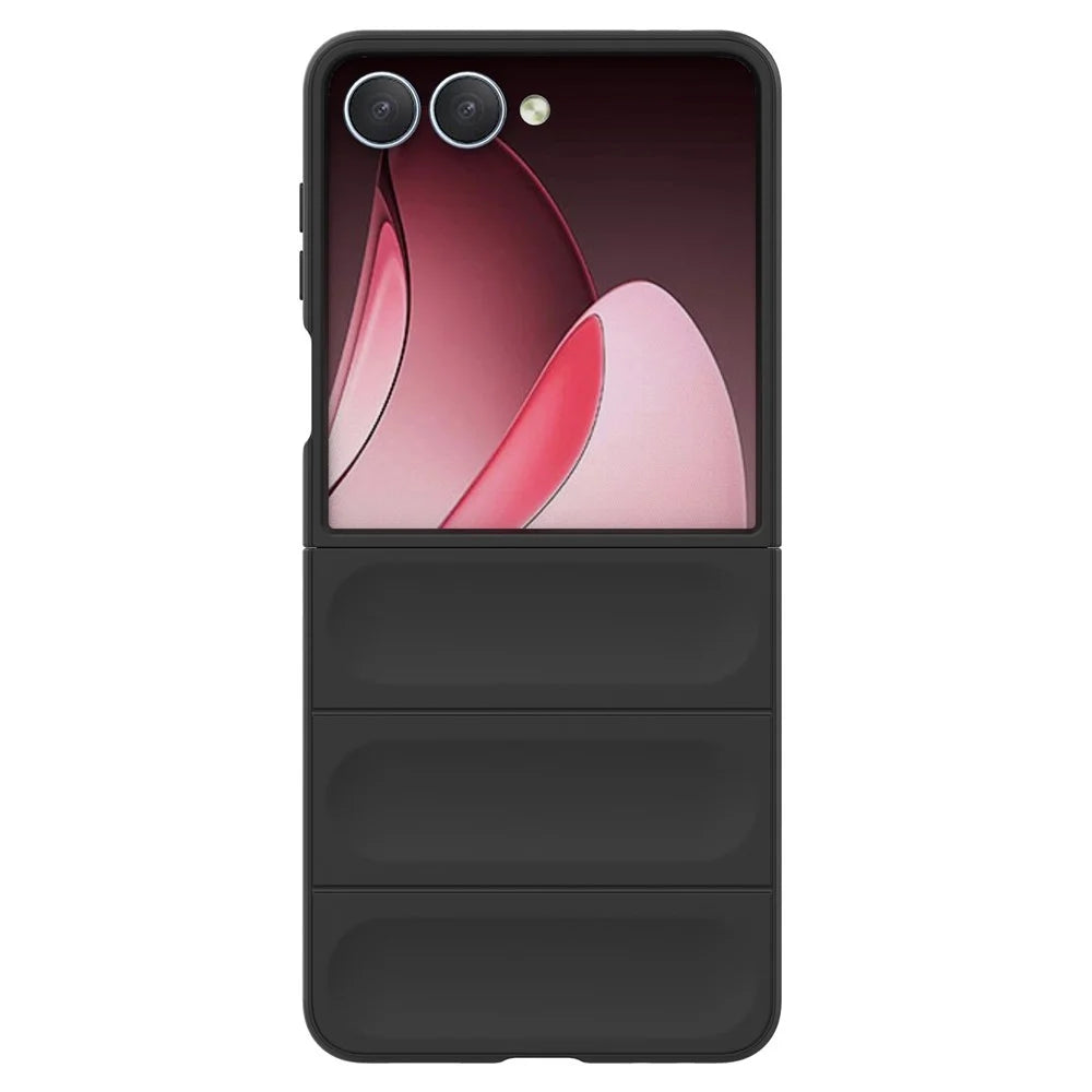 AMORUS For Samsung Galaxy Z Flip7 5G Case Shockproof Hard PC Rugged Phone Back Cover - Black - 3